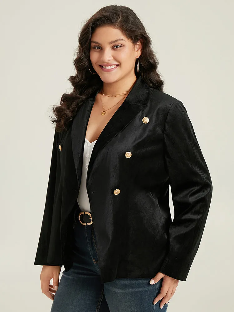 Velvet Lapel Collar Metai Detail Blazer sold by Bloomchic product image thumbnail 4