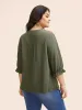 Broderie Anglaise Tie Knot Lantern Sleeve Blouse sold by Bloomchic