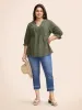 Broderie Anglaise Tie Knot Lantern Sleeve Blouse sold by Bloomchic