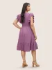 Solid Textured Shirred Patchwork Ruffles Dress sold by Bloomchic