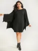 Halloween Plain Round Neck Dolman Sleeve Dress sold by Bloomchic