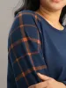 Plaid Two Tone Patchwork Rib Knit Sweatshirt sold by Bloomchic