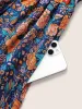 Bandana Surplice Neck Pocket Belted Flutter Hem Maxi Dress sold by Bloomchic