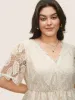 Lace Panel Mesh Patchwork Elastic Waist Blouse sold by Bloomchic