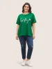 Positive Slogan Crew Neck T-shirt sold by Bloomchic