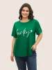 Positive Slogan Crew Neck T-shirt sold by Bloomchic