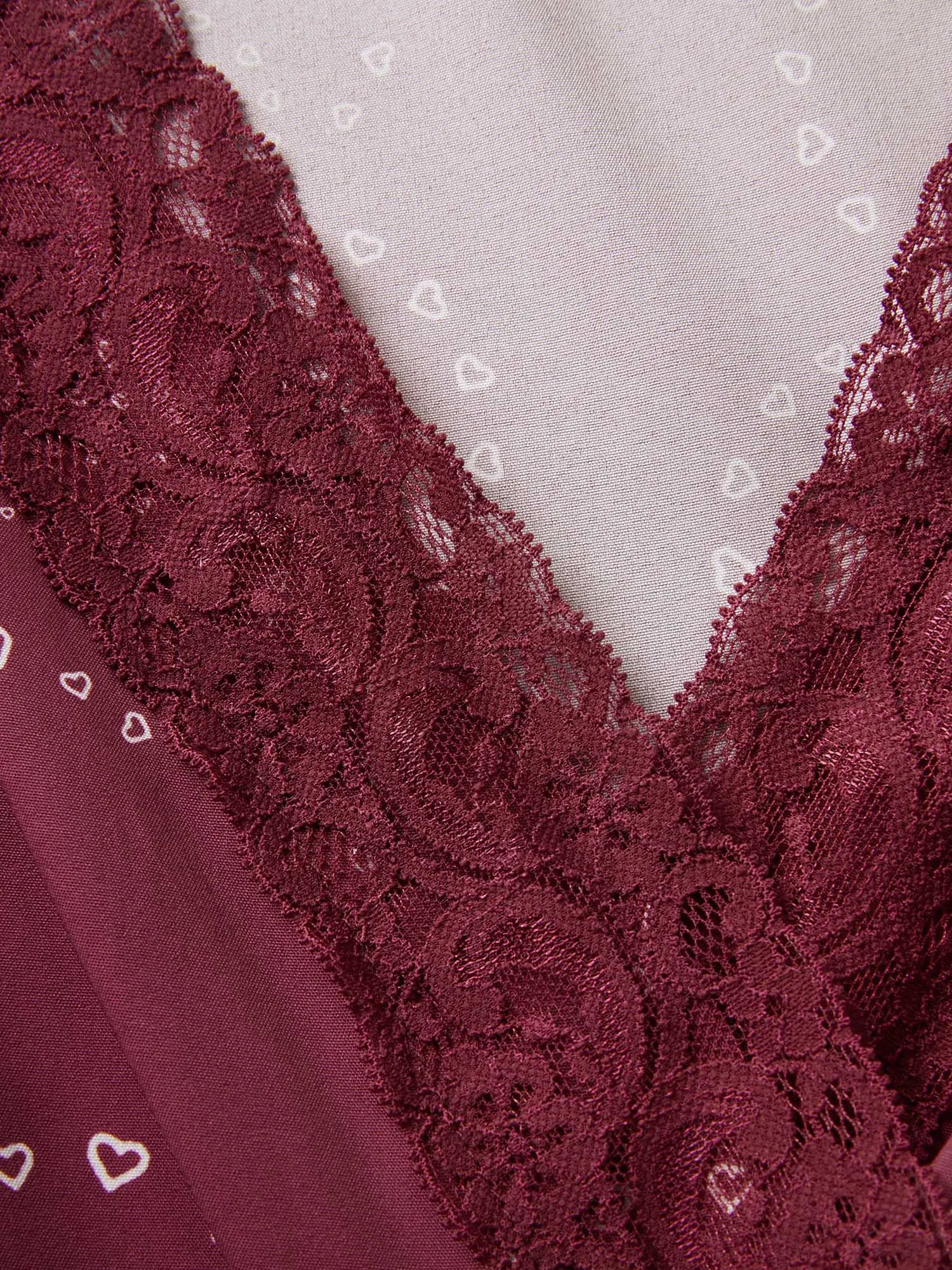 Heart Lace Patchwork Wrap Elastic Waist Blouse sold by Bloomchic product image thumbnail 5