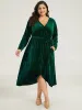 Velvet Rib Knit Wrap Hem Pocket Belted Dress sold by Bloomchic
