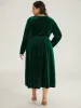 Velvet Rib Knit Wrap Hem Pocket Belted Dress sold by Bloomchic