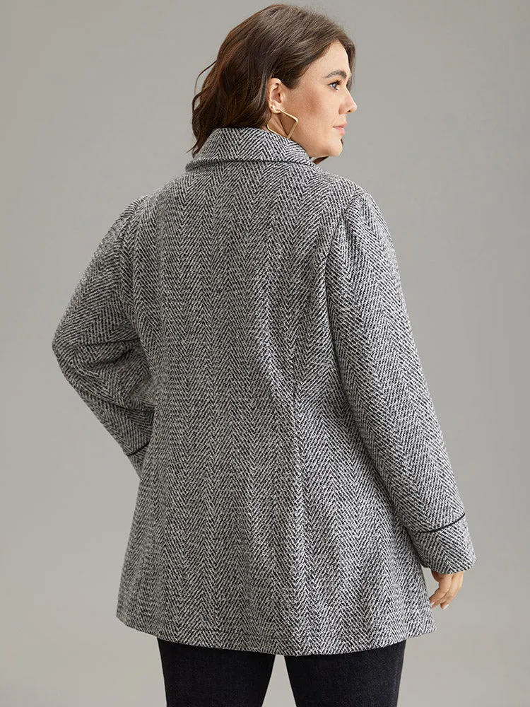 Duffle Button Zipper Pocket Tweed Coat sold by Bloomchic product image thumbnail 2