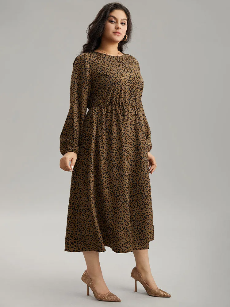 Leopard Print Pocket Split Side Keyhole Dress sold by Bloomchic product image thumbnail 4