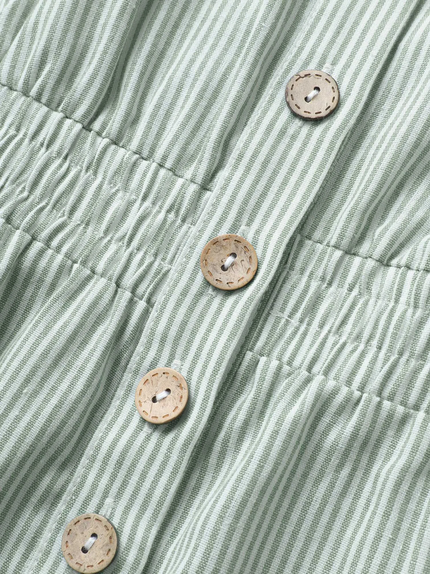 Striped Lapel Collar Shirred Button Detail Jumpsuit sold by Bloomchic product image thumbnail 5