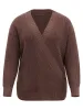 Solid Surplice Neck Elastic Cuffs Pullover sold by Bloomchic