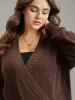 Solid Surplice Neck Elastic Cuffs Pullover sold by Bloomchic
