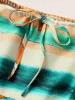 Colored Stripes Drawstring Patchwork Hem Cami Dress sold by Bloomchic