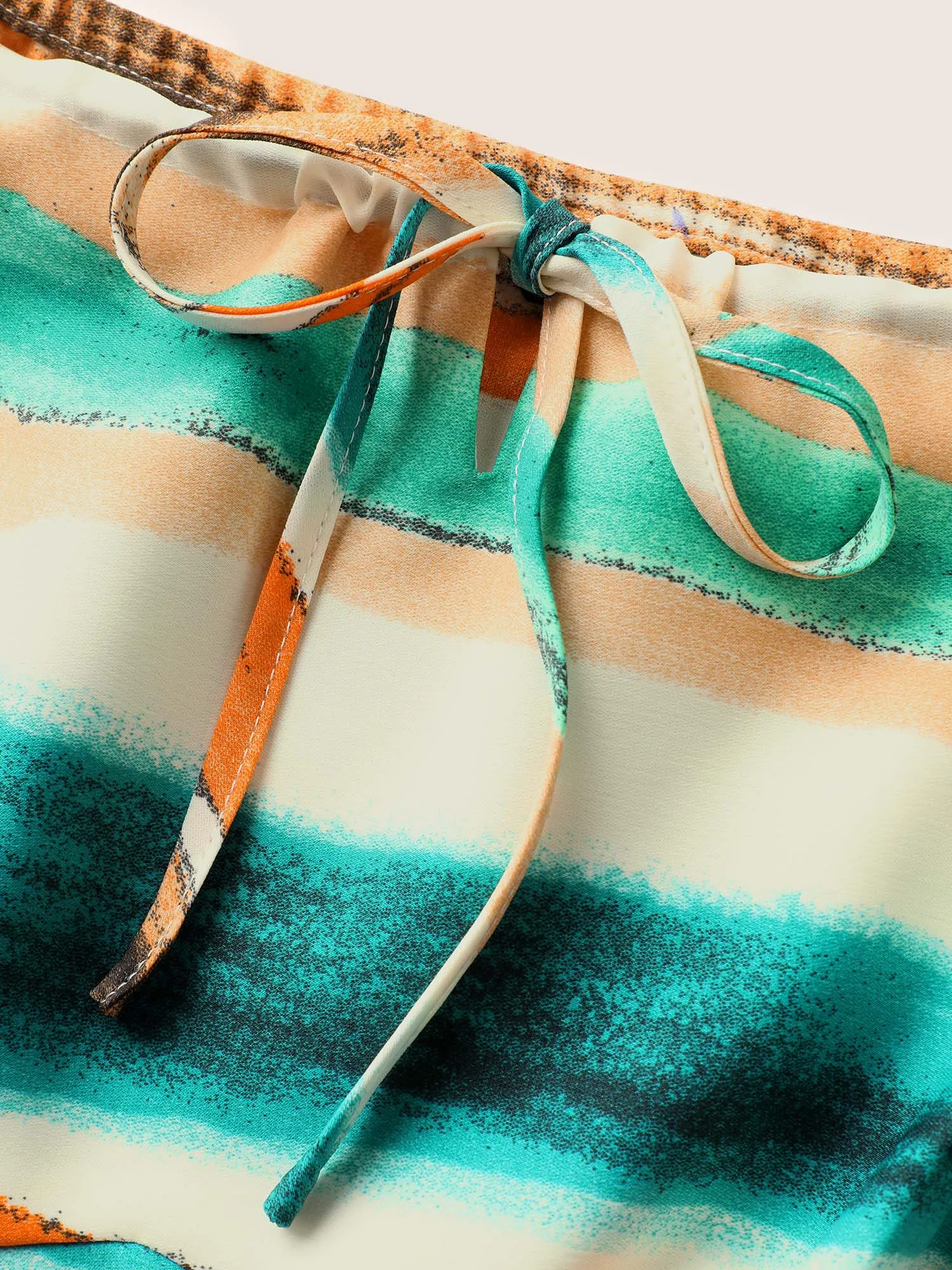 Colored Stripes Drawstring Patchwork Hem Cami Dress sold by Bloomchic product image thumbnail 5