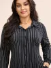 No-Gape Buttons Stretch Woven Shirt Dress sold by Bloomchic