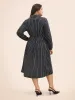 No-Gape Buttons Stretch Woven Shirt Dress sold by Bloomchic
