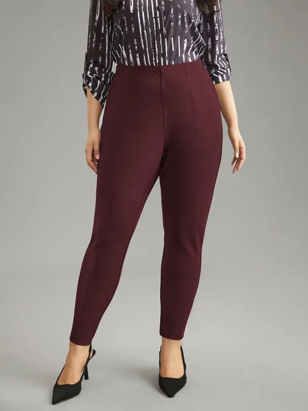 Plain Thick High Rise Slant Pocket Bodycon Pants sold by Bloomchic