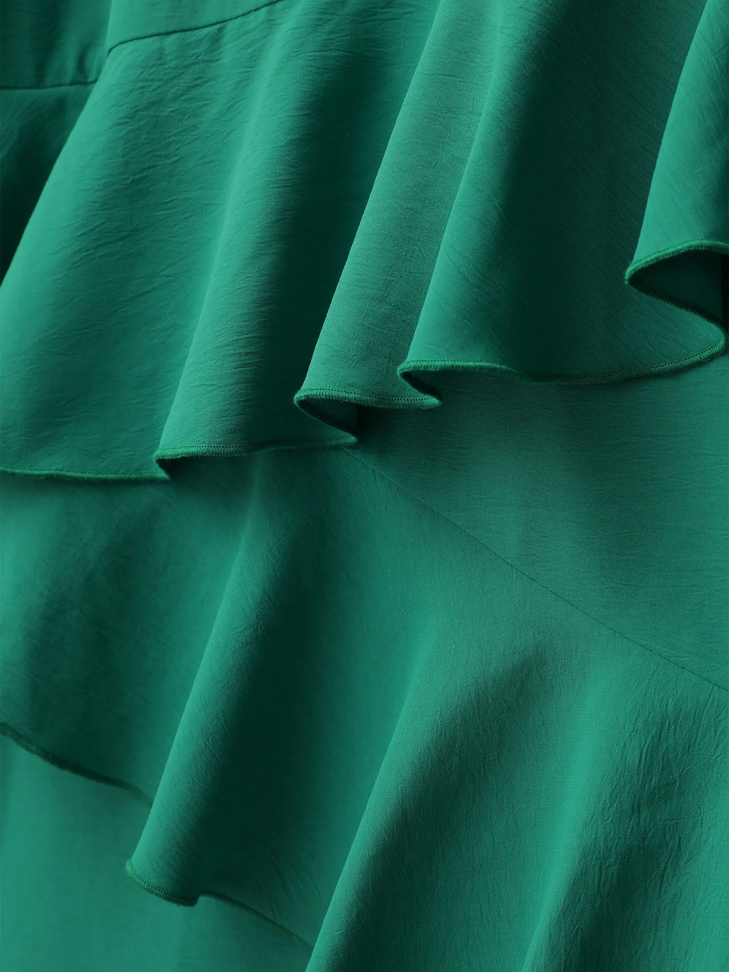 Plain Ruched Patchwork Ruffle Trim Dress sold by Bloomchic product image thumbnail 5