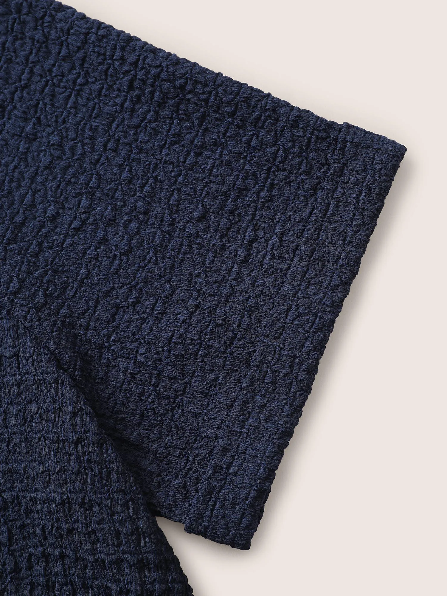 Plain Textured Crew Neck Cuffed Sleeve T-shirt sold by Bloomchic product image thumbnail 5