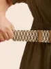 Round Buckle Woven Belt sold by Bloomchic