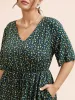 Ditsy Floral Frill Trim Tie Knot Dress sold by Bloomchic