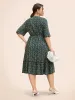 Ditsy Floral Frill Trim Tie Knot Dress sold by Bloomchic