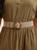 Round Buckle Woven Belt sold by Bloomchic