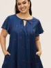 Star Pleated Tie Knot Ruffle Sleeve Dress sold by Bloomchic