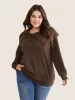 Plisse Lapel Collar Button Detail Sweatshirt sold by Bloomchic