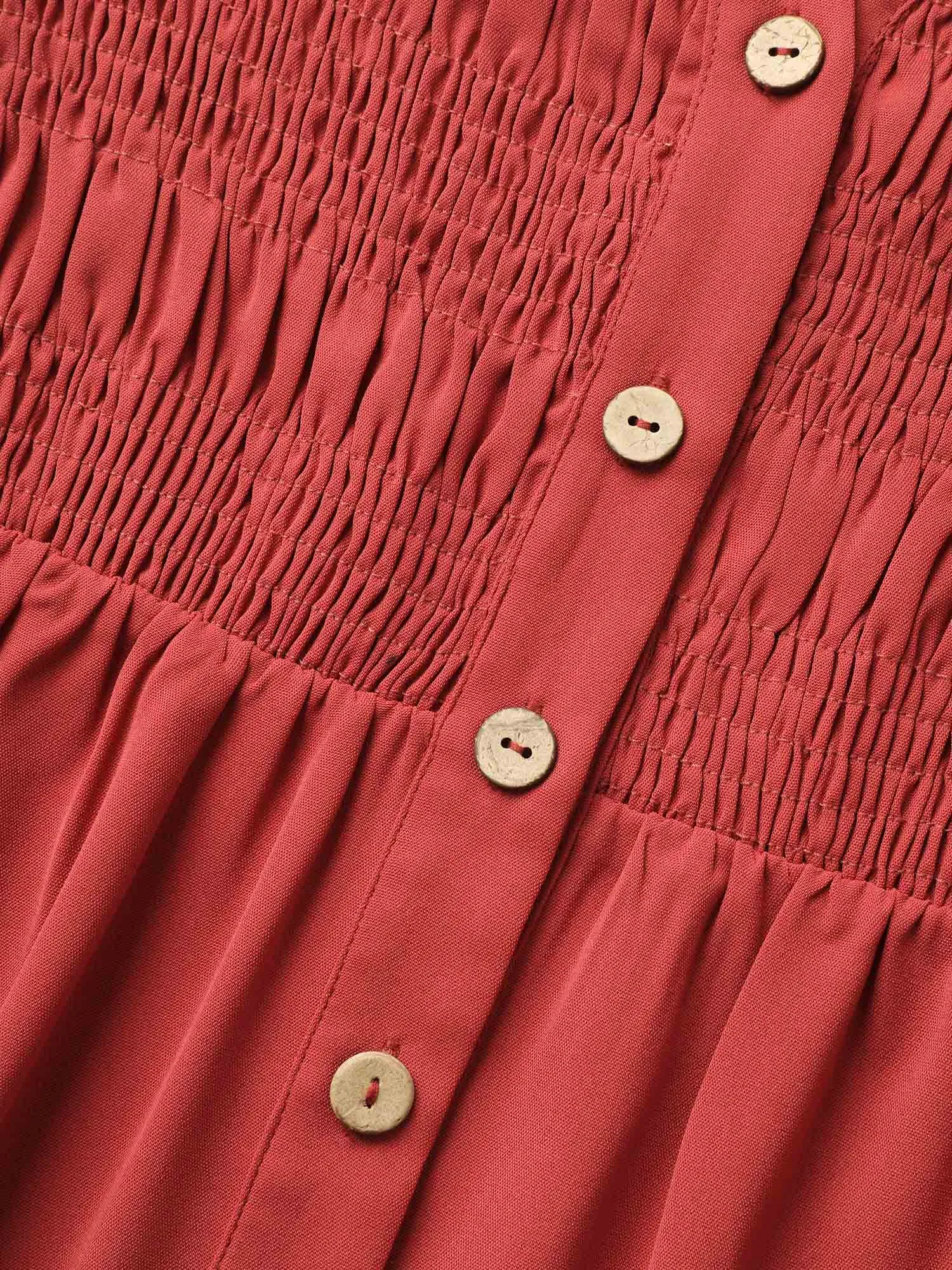 Plain Notched Neck Shirred Tank Top sold by Bloomchic product image thumbnail 5