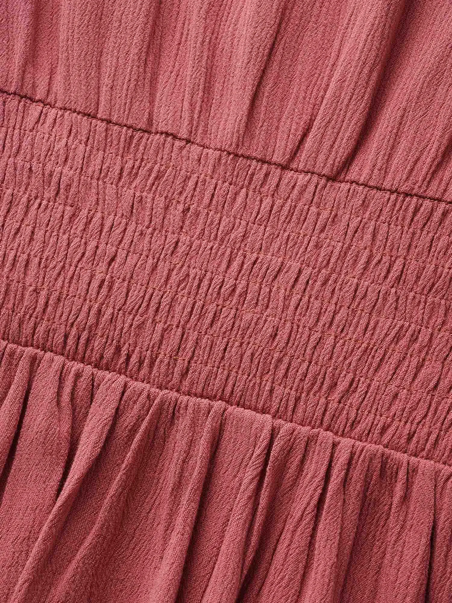 Deep V Neck Shirred Roll Sleeve Blouse sold by Bloomchic product image thumbnail 5