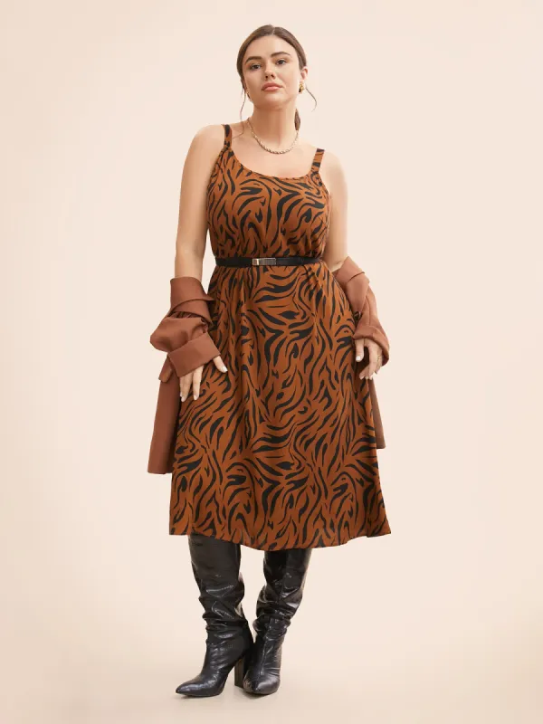 Leopard Print Cami Midi Dress sold by Bloomchic