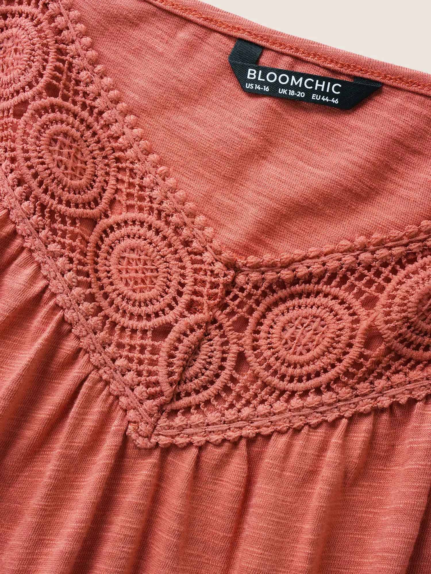 Plain Cold Shoulder Adjustable Straps Lace Panel T-shirt sold by Bloomchic product image thumbnail 5