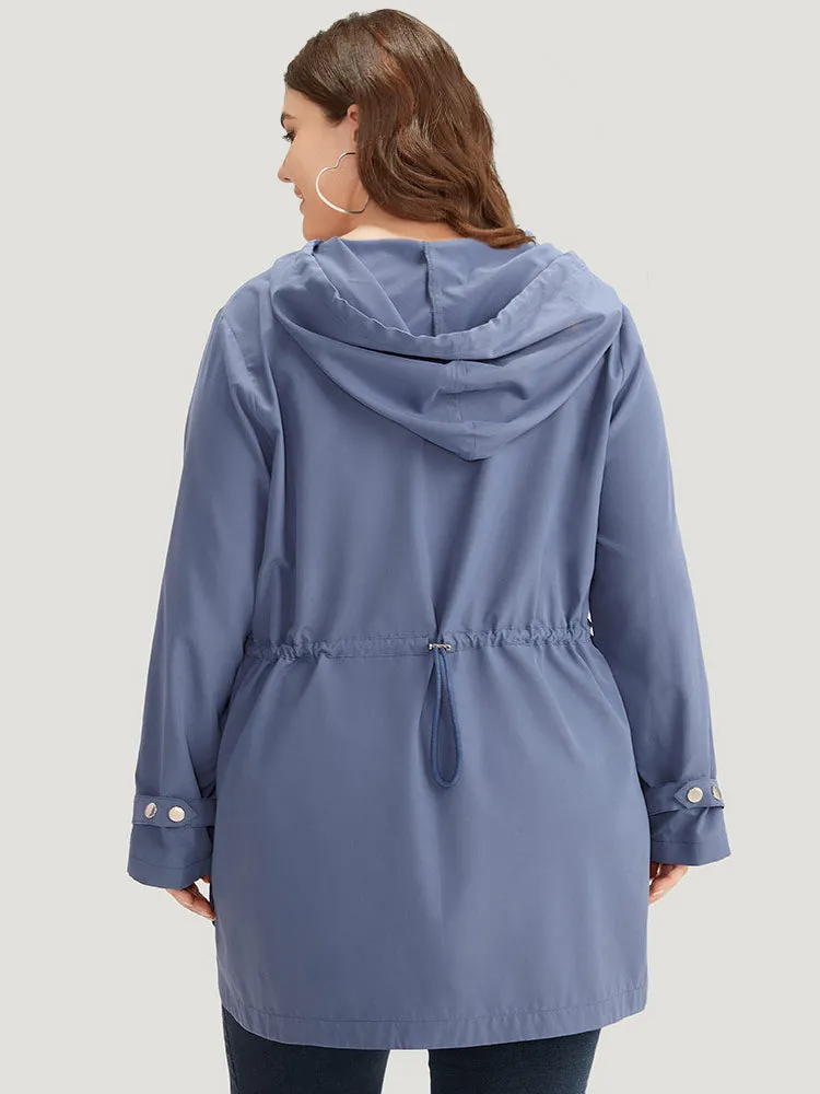 Plain Button Detail Hooded Drawstring Coat sold by Bloomchic product image thumbnail 2