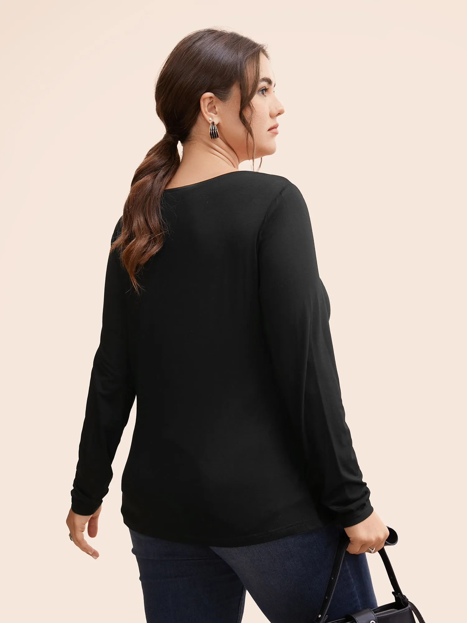 Supersoft Essentials Asymmetrical Neckline T-shirt sold by Bloomchic product image thumbnail 2