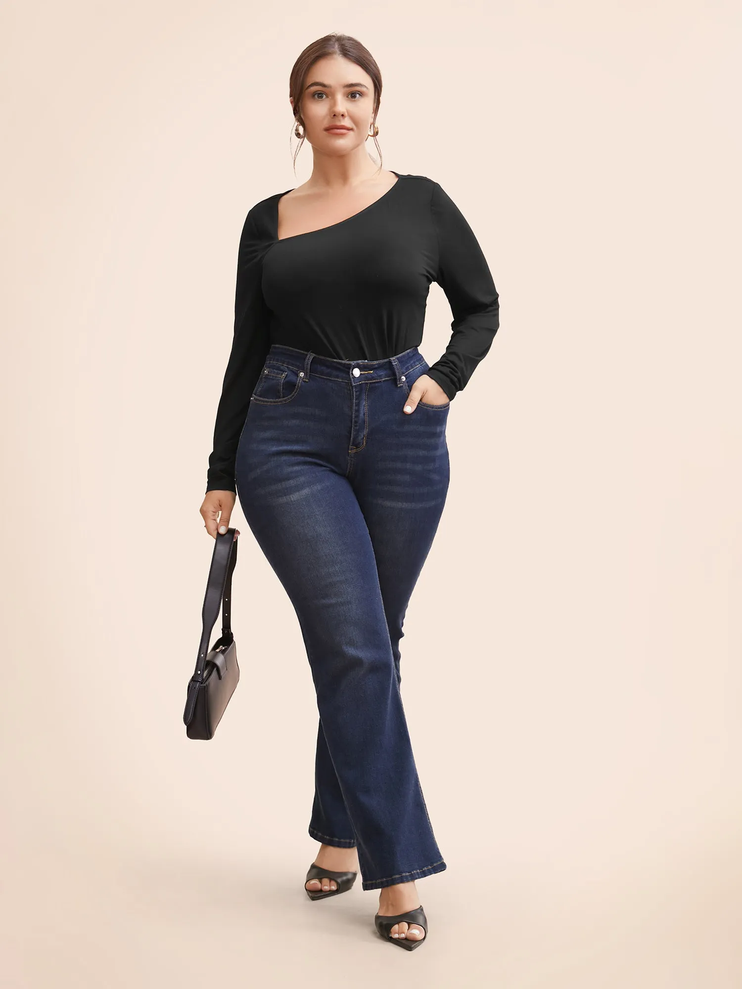 Supersoft Essentials Asymmetrical Neckline T-shirt sold by Bloomchic product image thumbnail 3