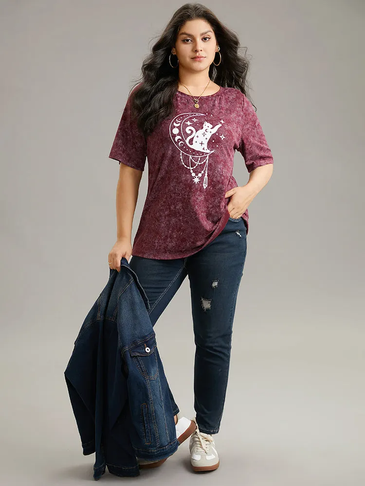 Horoscope Print Vintage Crew Neck T-shirt sold by Bloomchic product image thumbnail 5