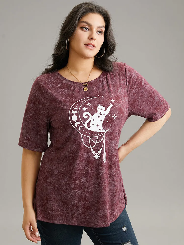 Horoscope Print Vintage Crew Neck T-shirt sold by Bloomchic product image thumbnail 3