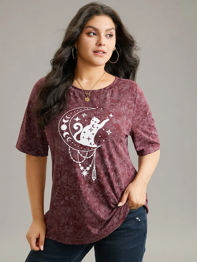 Horoscope Print Vintage Crew Neck T-shirt sold by Bloomchic product image thumbnail 4