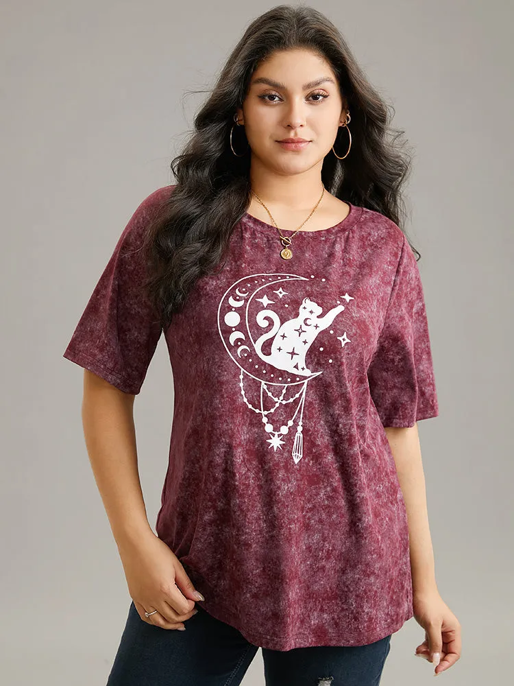 Horoscope Print Vintage Crew Neck T-shirt sold by Bloomchic