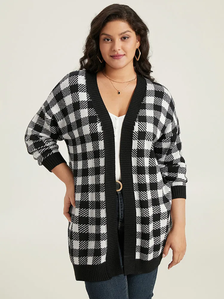 Supersoft Essentials Plaid Elastic Cuffs Cardigan sold by Bloomchic product image thumbnail 4