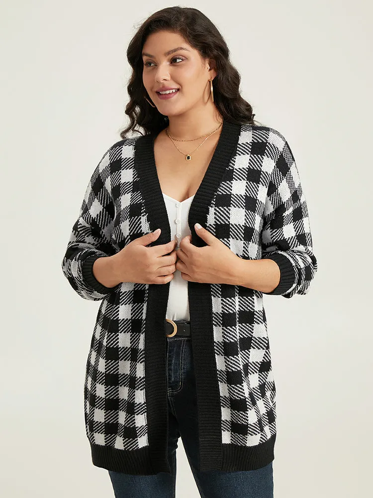 Supersoft Essentials Plaid Elastic Cuffs Cardigan sold by Bloomchic