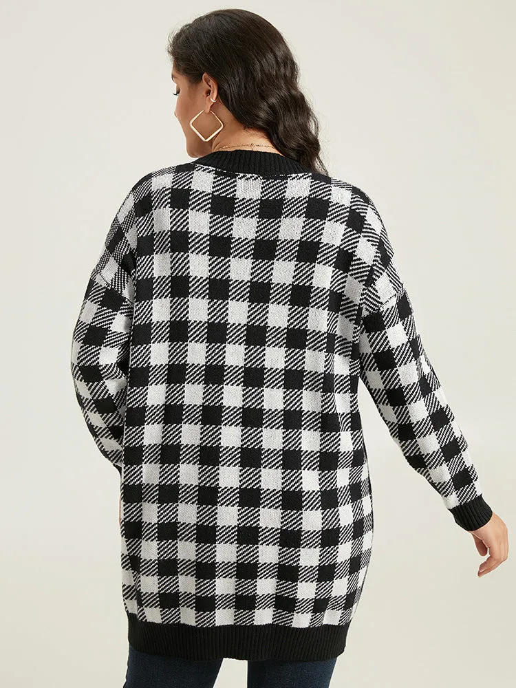 Supersoft Essentials Plaid Elastic Cuffs Cardigan sold by Bloomchic product image thumbnail 2