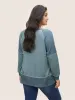 Patchwork Texture Waffle Knit Sweatshirt sold by Bloomchic