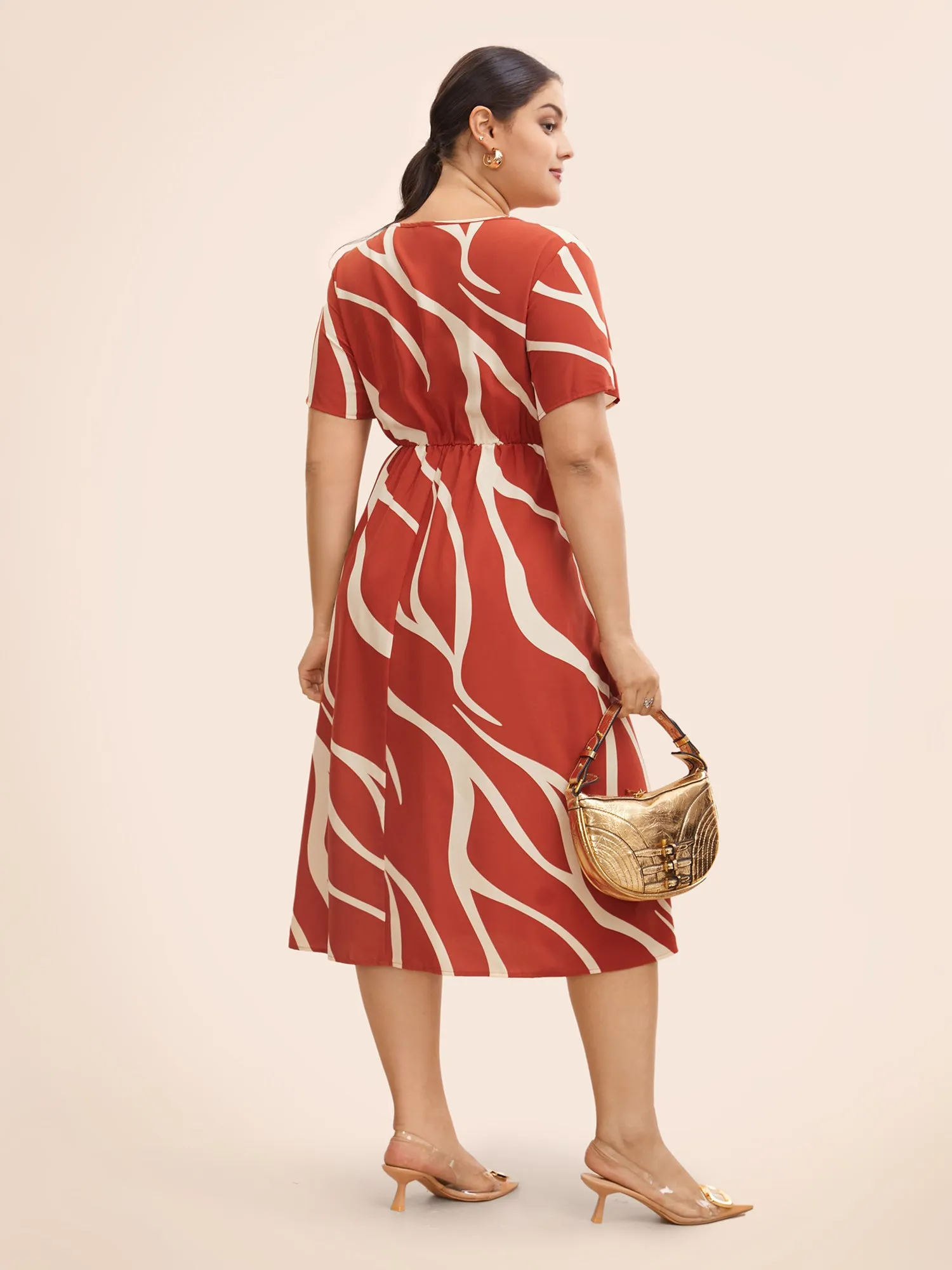 Geometric Split Hem Midi Dress sold by Bloomchic product image thumbnail 4