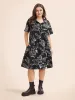 Floral Shirt Collar Button Up Dress sold by Bloomchic