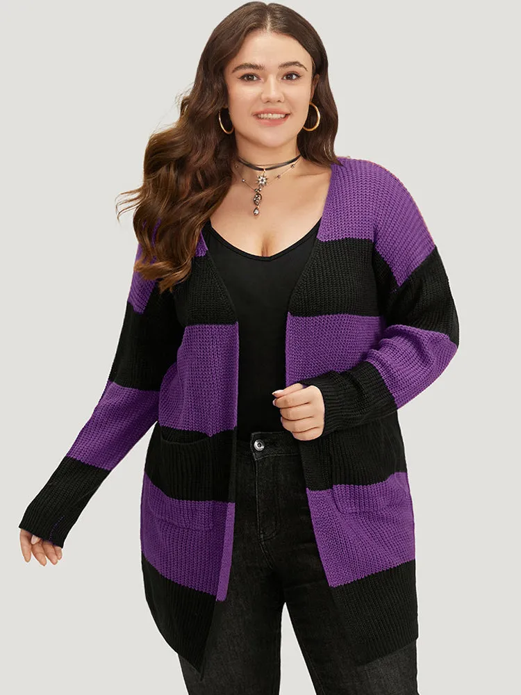 Halloween Colorblock Patched Pocket Tunic Cardigan sold by Bloomchic product image thumbnail 3