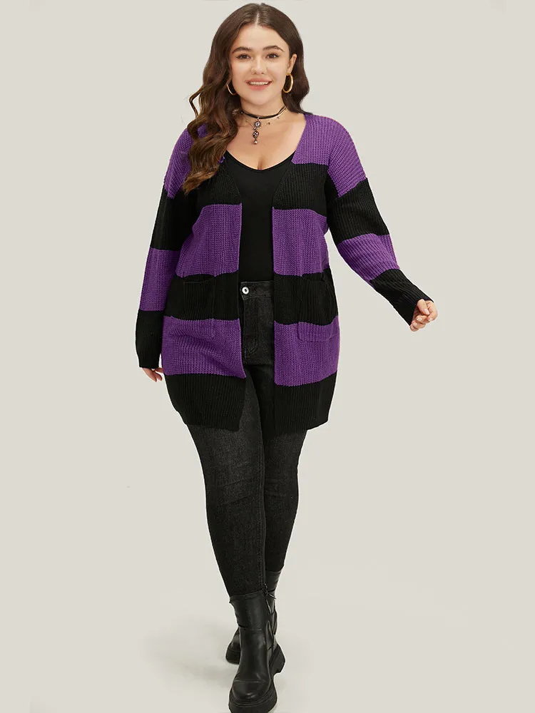 Halloween Colorblock Patched Pocket Tunic Cardigan sold by Bloomchic product image thumbnail 4